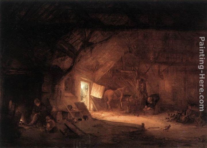 Isack van Ostade Farmhouse Interior
